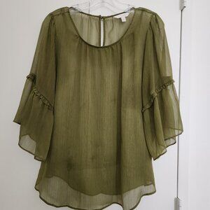 Sage Moss green 2 piece layered blouse top